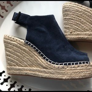 Kenneth Cole Olivia Espadrille Wedge Navy Sandals